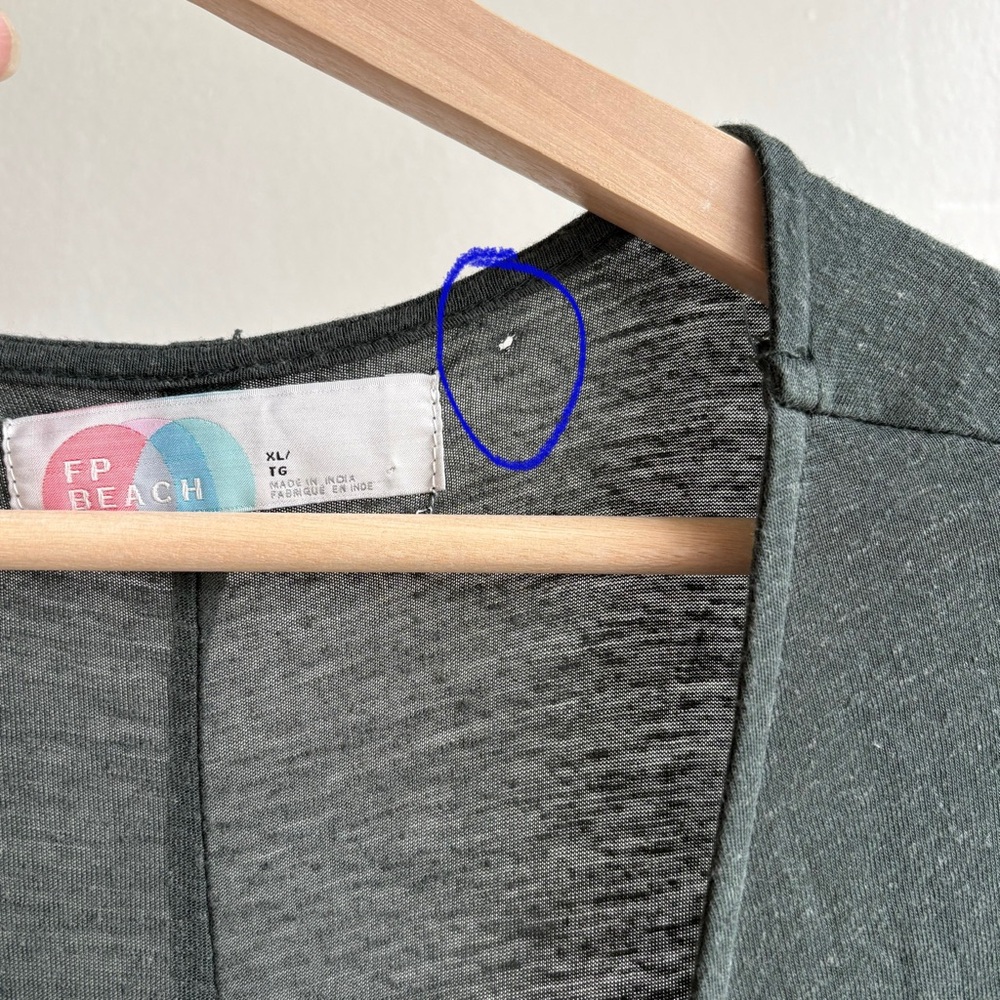 Free People Beach Marina Maxi Dress Size XL Kelp Green Linen Twist Front - Picture 11 of 11